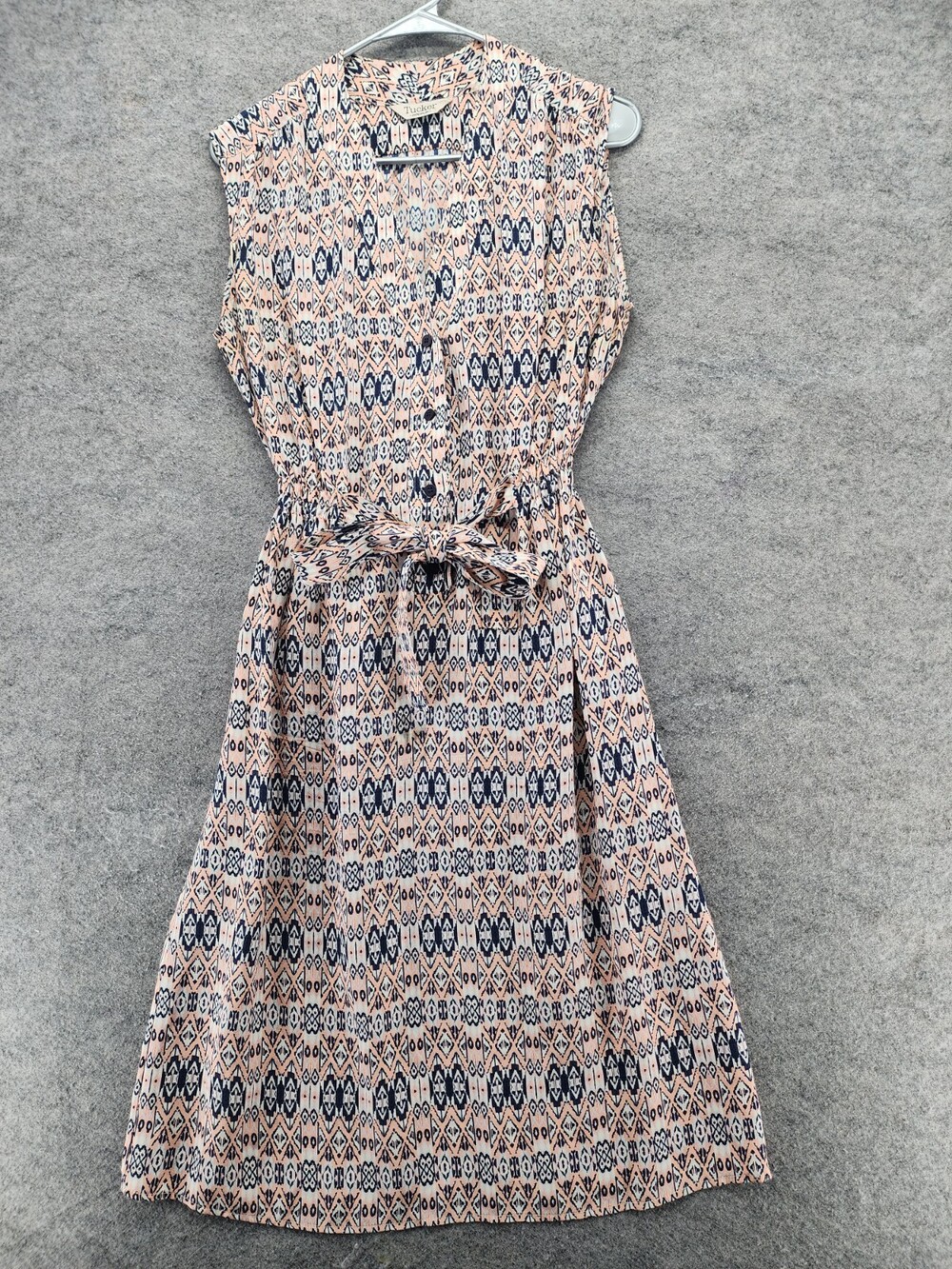 Tucker Dress Womens Small Sleeveless V Neck Coral Blue Silk